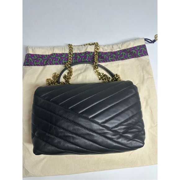 NWOT TORY BURCH KIRA SMALL CHEVRON BAG IN BLACK - Picture 7 of 16
